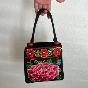 Mini Embroidered Tote Bag